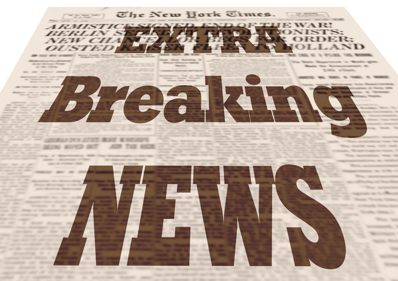 Sanomalehden etusivu tekstillä Extra Breaking News