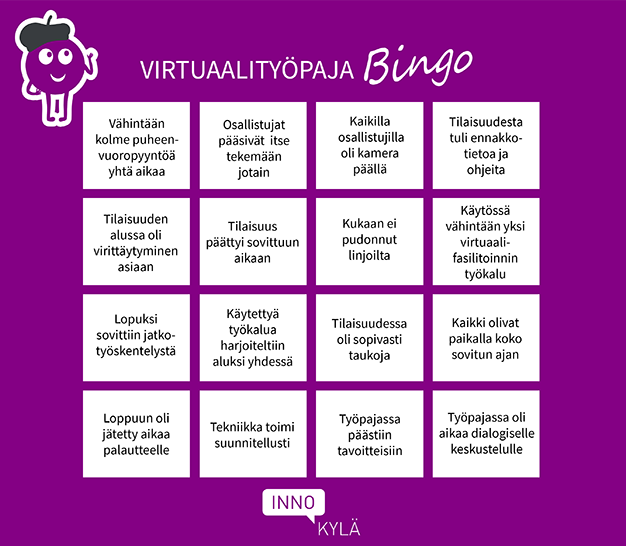 Virtuaalityöpajabingo