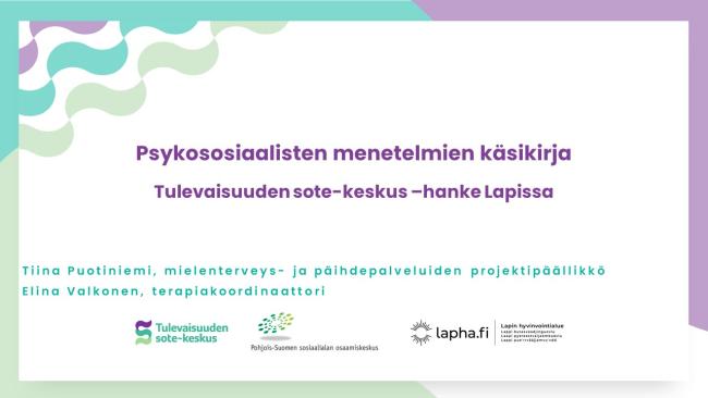 Psykososiaalisten menetelmien käsikirjan kansikuva.