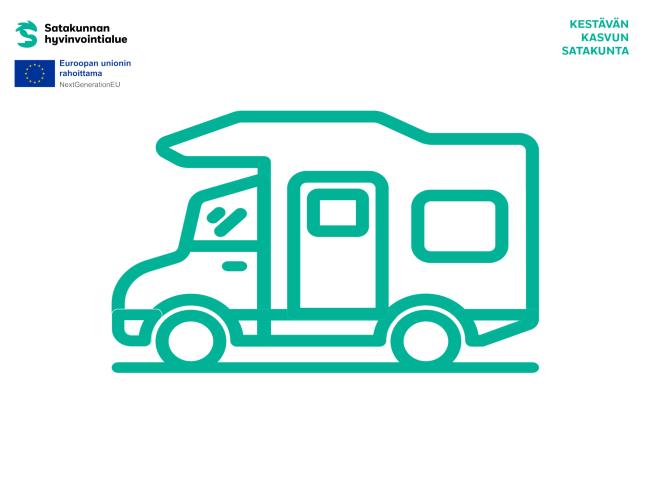 Piirroskuva matkailuautosta.