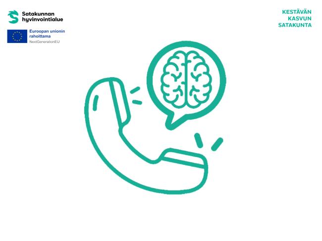 Kuvituskuvassa puhelin ja puhekupla, jonka sisällä on kuva aivoista.