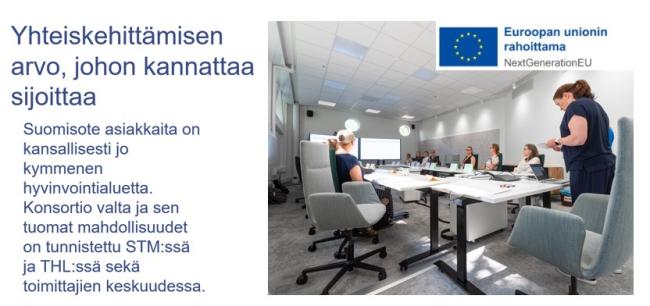 Yhteiskehittämisen konsortiossa on mukana 10 hyvinvointialuetta. Yhteiset tapaamiset edistävät kehitystä.