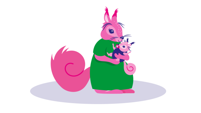 vanhempi vauva oravakuva