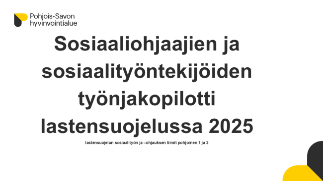 Sosiaaliohjaajien ja sosiaalityöntekijöiden työnjakopilotti lastensuojelussa 2025