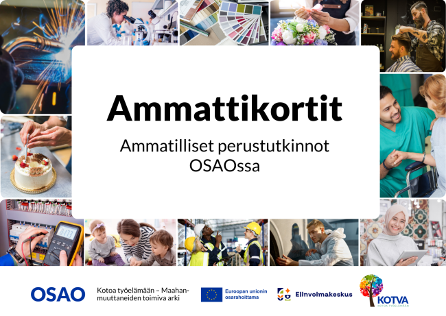 Ammattikortit. Ammatilliset perustutkinnot OSAOssa