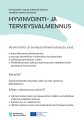 Hyvinvointi- ja terveysvalmennuksen esite. Kuvattu palvelusta yleistä tietoa , kenelle se on tarkoitettu ja miten siihen pääsee.